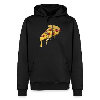 pizza - Sweat à capuche Premium bio Homme - noir - Devant - Nico (187cm)