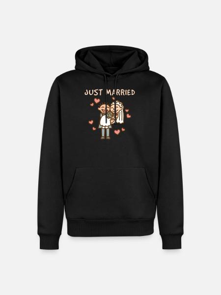 Hochzeitspaar Ehe - Männer Premium Bio Hoodie - Schwarz