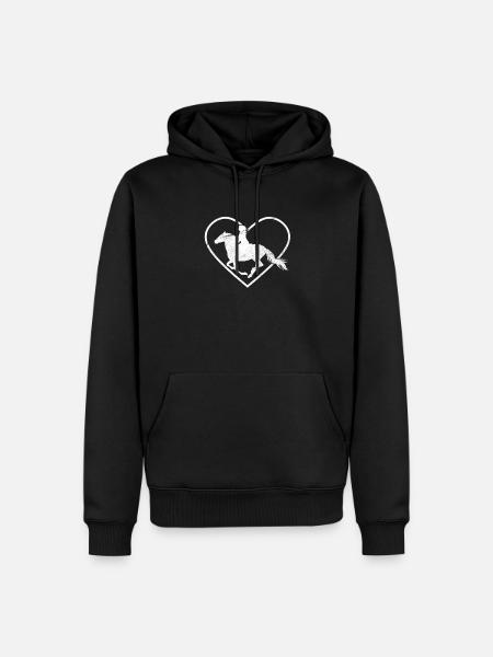 Pferde Liebe - Männer Premium Bio Hoodie - Schwarz