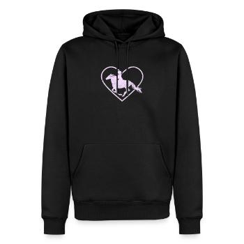 Reiten Pferde - Männer Premium Bio Hoodie - Schwarz - Vorne - Nico (187cm)