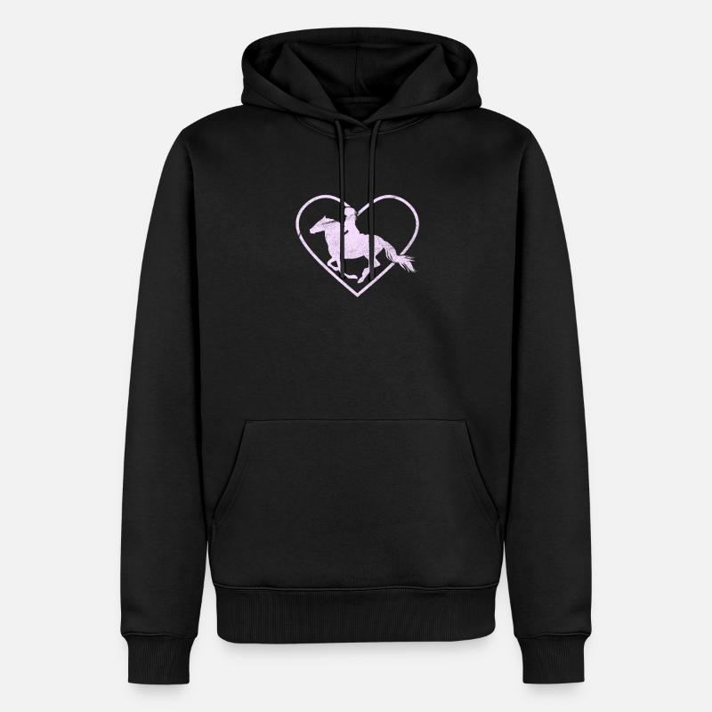 Reiten Pferde - Männer Premium Bio Hoodie - Schwarz