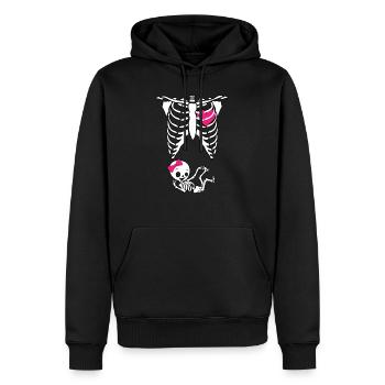Skelett Brustkorb Schwanger Baby werdende Mutter - Männer Premium Bio Hoodie - Schwarz - Vorne - Nico (187cm)