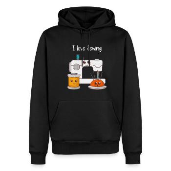 Näherin Nähmaschine Faden Sewing Naht Schneiderin - Männer Premium Bio Hoodie - Schwarz - Vorne - Nico (187cm)