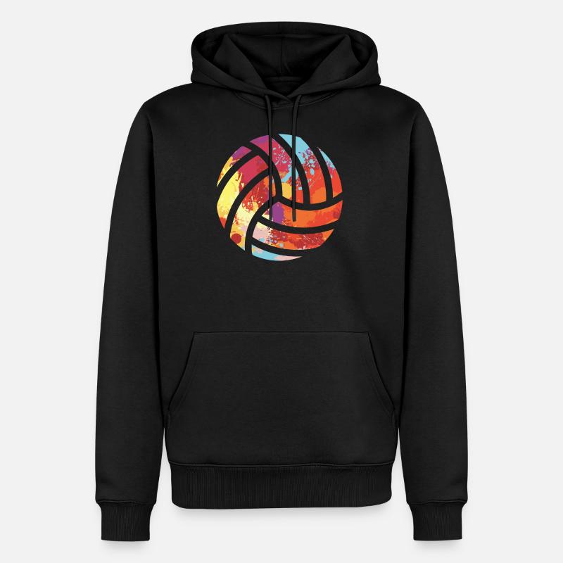 Beachvolleyball - Männer Premium Bio Hoodie - Schwarz