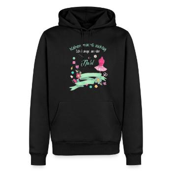 Näherin Nähmaschine Faden Sewing Naht Schneiderin - Männer Premium Bio Hoodie - Schwarz - Vorne - Nico (187cm)