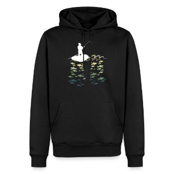 Angeln Angler - Männer Premium Bio Hoodie - Schwarz - Vorne - Nico (187cm)