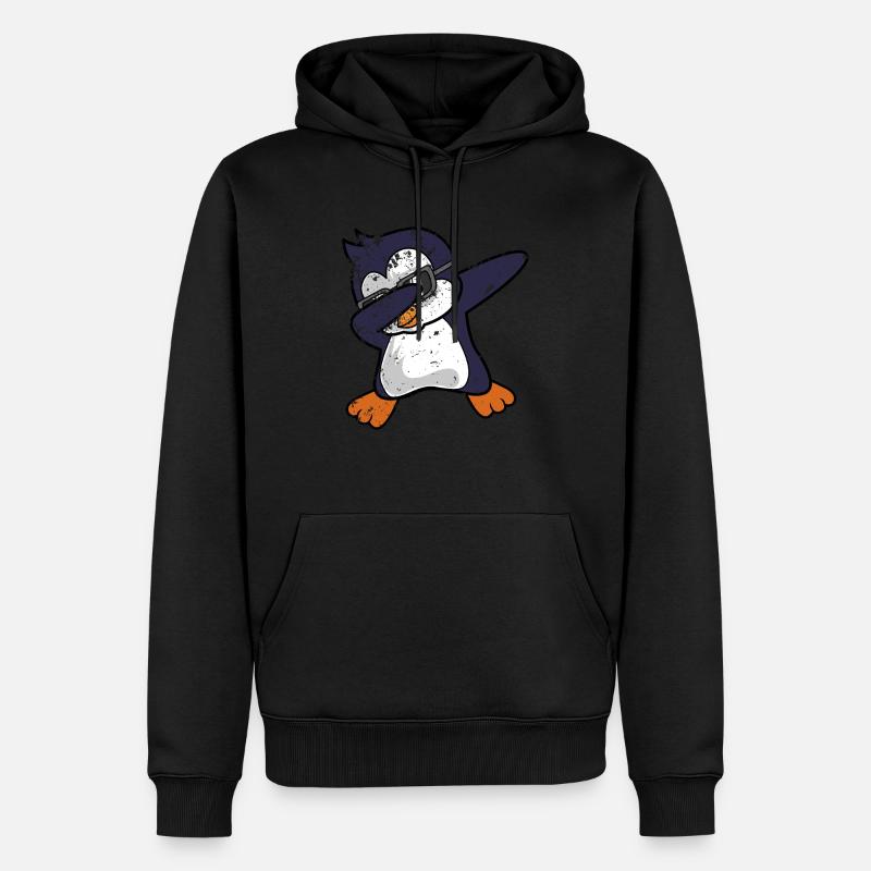 Pinguin Dab Dabbing - Männer Premium Bio Hoodie - Schwarz