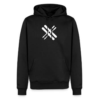 hiver - Sweat à capuche Premium bio Homme - noir - Devant - Nico (187cm)