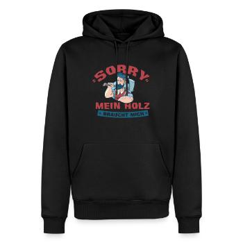 Bûcheron Forestier Bois forestier - Sweat à capuche Premium bio Homme - noir - Devant - Nico (187cm)