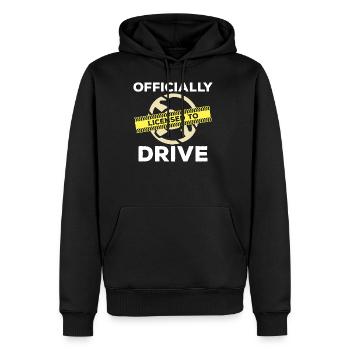 Motards - Sweat à capuche Premium bio Homme - noir - Devant - Nico (187cm)