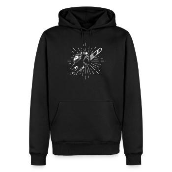 bûcheron - Sweat à capuche Premium bio Homme - noir - Devant - Nico (187cm)