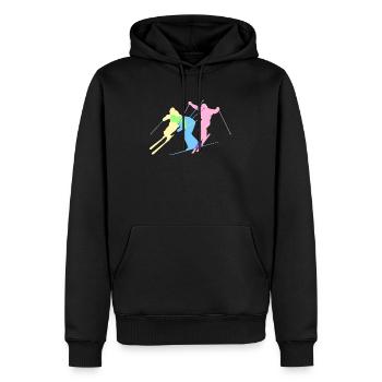 ski - Sweat à capuche Premium bio Homme - noir - Devant - Nico (187cm)