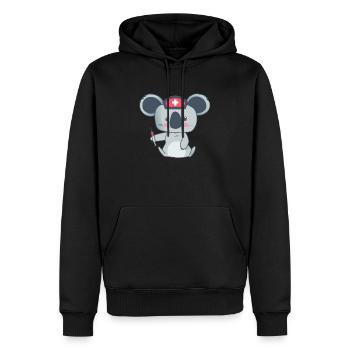 Pflegerin - Männer Premium Bio Hoodie - Schwarz - Vorne - Nico (187cm)