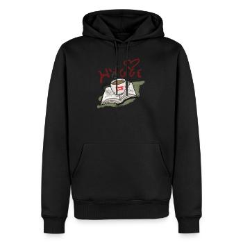 Hygge - Sweat à capuche Premium bio Homme - noir - Devant - Nico (187cm)