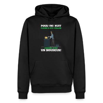 Soudeur shirt • Couche avec Soudeur Cadeau - Sweat à capuche Premium bio Homme - noir - Devant - Nico (187cm)