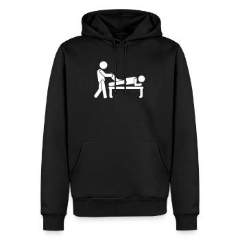 physiothérapeute - Sweat à capuche Premium bio Homme - noir - Devant - Nico (187cm)