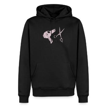 Friseur - Männer Premium Bio Hoodie - Schwarz - Vorne - Nico (187cm)
