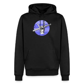 Batteur Pilon - Sweat à capuche Premium bio Homme - noir - Devant - Nico (187cm)