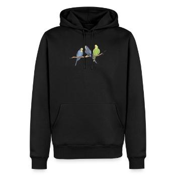 oiseaux - Sweat à capuche Premium bio Homme - noir - Devant - Nico (187cm)