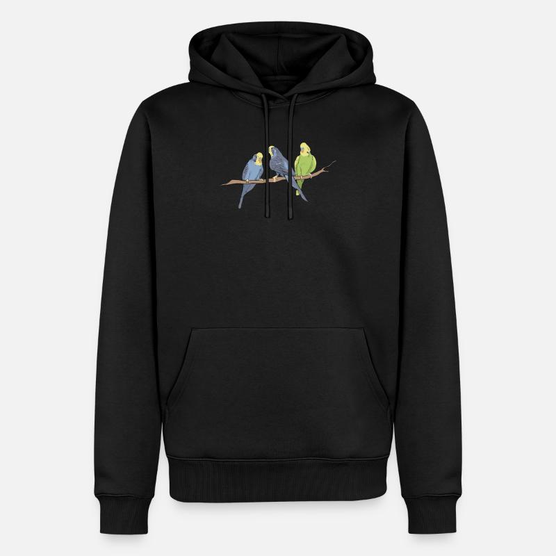 oiseaux - Sweat à capuche Premium bio Homme - noir
