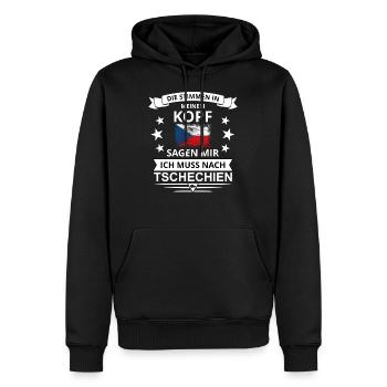 Die Stimmen in meinem Kopf sagen Tschechien Flagge - Männer Premium Bio Hoodie - Schwarz - Vorne - Nico (187cm)