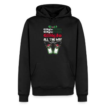 Gingle Bells Christmas avec Gin Gift - Sweat à capuche Premium bio Homme - noir - Devant - Nico (187cm)