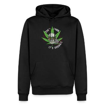 Cannabis Weed Skull Kiffer I Joint Cannabis Leaf - Sweat à capuche Premium bio Homme - noir - Devant - Nico (187cm)