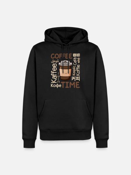 Kaffeezeit - Männer Premium Bio Hoodie - Schwarz