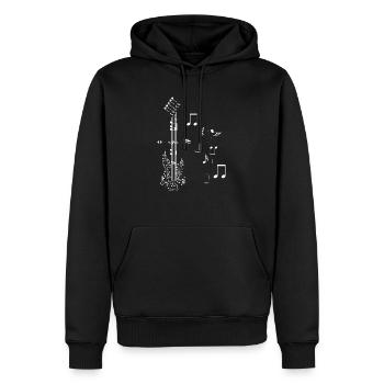 Cadeau de guitare - Sweat à capuche Premium bio Homme - noir - Devant - Nico (187cm)