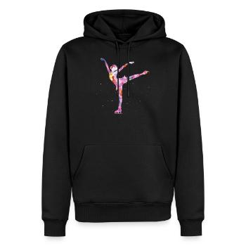patineuse artistique - Sweat à capuche Premium bio Homme - noir - Devant - Nico (187cm)