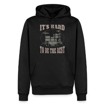 C'EST DIFFICILE D'ÊTRE LE MEILLEUR cadeau de batteur - Sweat à capuche Premium bio Homme - noir - Devant - Nico (187cm)