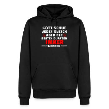Imker Bienen Spruch - Männer Premium Bio Hoodie - Schwarz - Vorne - Nico (187cm)