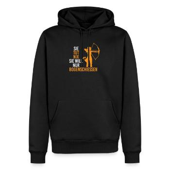 Est-ce que Nix Archers Bow Archers - Sweat à capuche Premium bio Homme - noir - Devant - Nico (187cm)