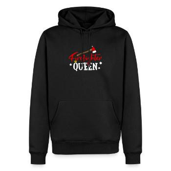 Pompier femme cadeau pompier reine - Sweat à capuche Premium bio Homme - noir - Devant - Nico (187cm)