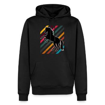 Chevaux de cheval Vintage - Sweat à capuche Premium bio Homme - noir - Devant - Nico (187cm)