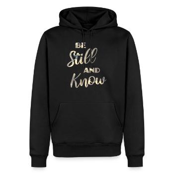 Be Still And Know - Männer Premium Bio Hoodie - Schwarz - Vorne - Nico (187cm)