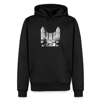 organe - Sweat à capuche Premium bio Homme - noir - Devant - Nico (187cm)