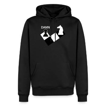 échecs - Sweat à capuche Premium bio Homme - noir - Devant - Nico (187cm)