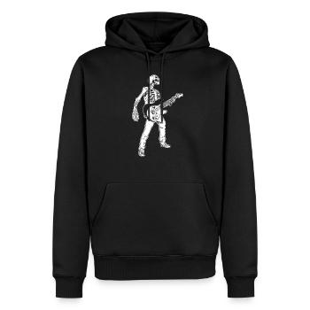 Joueur de guitare guitare squelette - Sweat à capuche Premium bio Homme - noir - Devant - Nico (187cm)