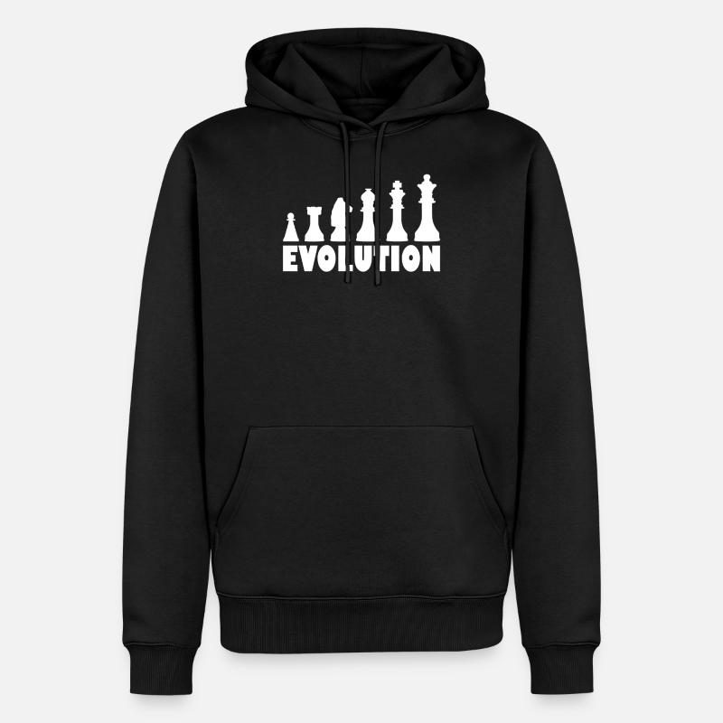 Échecs évolution échecs - Sweat à capuche Premium bio Homme - noir