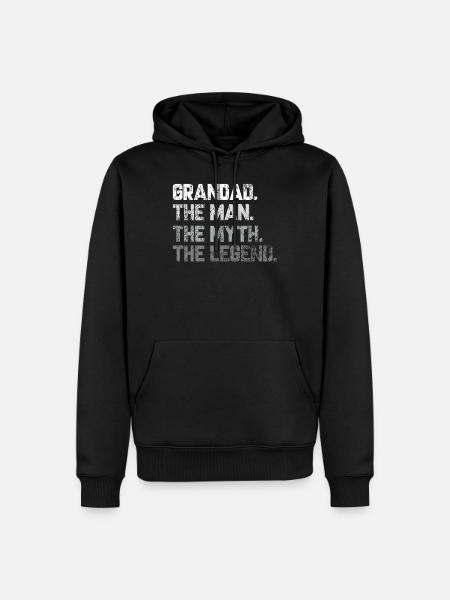 Grandad the man the myth the legend - Men’s Premium Organic Hoodie - black