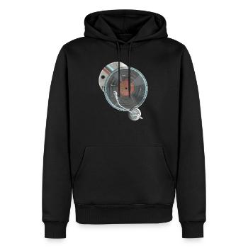 Plattenspieler - Männer Premium Bio Hoodie - Schwarz - Vorne - Nico (187cm)