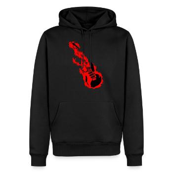 Guitar on fire rocker guitariste rock and roll - Sweat à capuche Premium bio Homme - noir - Devant - Nico (187cm)