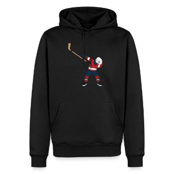 Hockeyspieler Hockey Dabbing Dab - Männer Premium Bio Hoodie - Schwarz - Vorne - Nico (187cm)