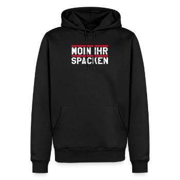 Moin Ihr Spacken - Männer Premium Bio Hoodie - Schwarz - Vorne - Nico (187cm)