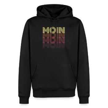 Moin Moin - Männer Premium Bio Hoodie - Schwarz - Vorne - Nico (187cm)
