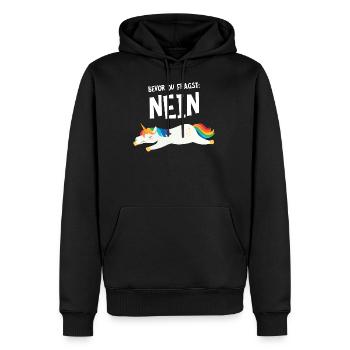 Bevor Du Fragst Nein Einhorn Unicorn - Men’s Premium Organic Hoodie - black - Front - Nico (187cm)