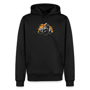 Quad - Sweat à capuche Premium bio Homme - noir - Devant - Nico (187cm)