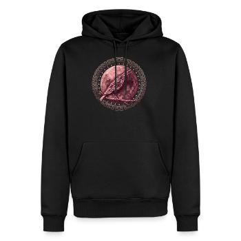 Wikinger Rabe - Männer Premium Bio Hoodie - Schwarz - Vorne - Nico (187cm)