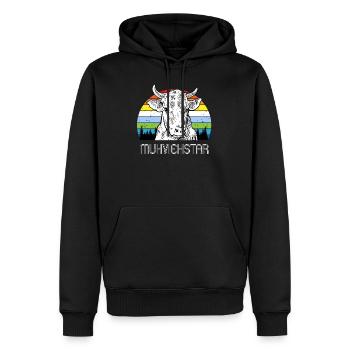 Muhviehstar Kuh - Männer Premium Bio Hoodie - Schwarz - Vorne - Nico (187cm)